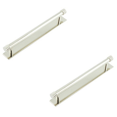 2 PACK Elegant Polished Nickel Cabinet Handle with 224mm Centers - Kitchen Drawer Pull Handle
