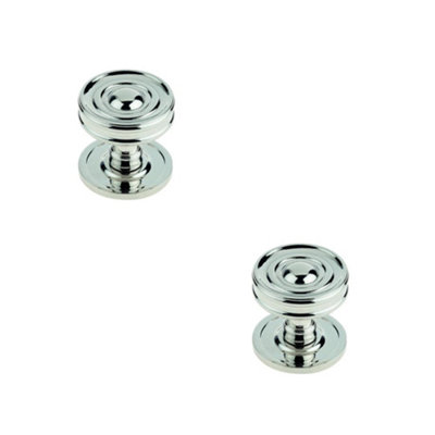 2 PACK Elegant Polished Nickel Cupboard Knob for Stylish Interiors - Kitchen Cabinet Knob