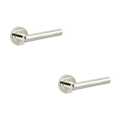 2 PACK Elegant Polished Nickel Door Handle with Customizable Roses - Interior Handle