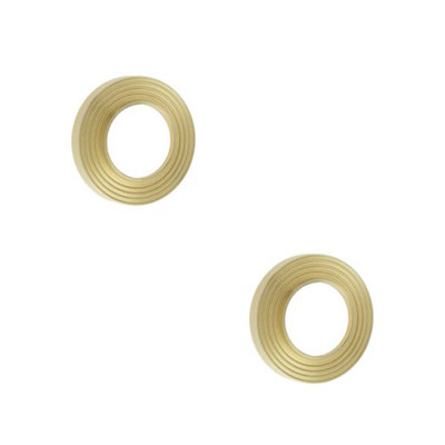 2 PACK Elegant Reeded Outer Roses in Satin Brass for Doors - Door Handle