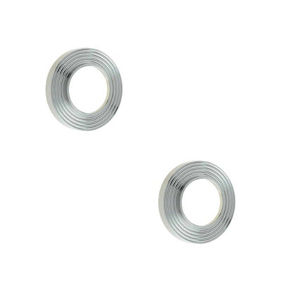 2 PACK Elegant Reeded Outer Roses in Satin Nickel Finish for Stylish Doors - Door Handle