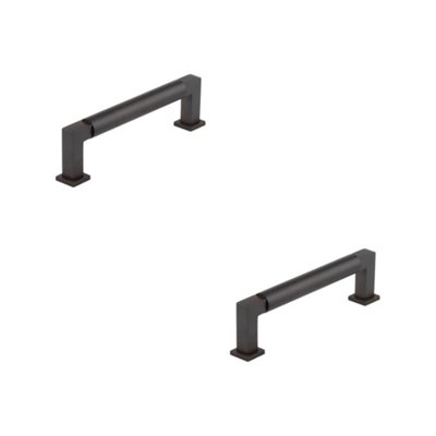 2 PACK Elegant Round Cabinet Handle in Dark Bronze - 128mm Premium Quality - Kitchen Drawer Pull Handle