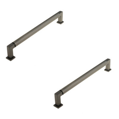 2 PACK Elegant Round Cabinet Handle in Dark Bronze - 224mm - Kitchen Drawer Pull Handle