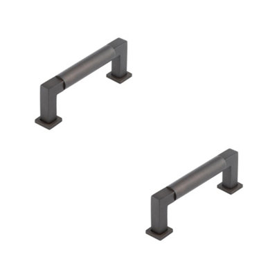 2 PACK Elegant Round Cabinet Handle in Dark Bronze - 96mm Premium Quality - Kitchen Drawer Pull Handle