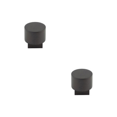 2 PACK Elegant Round Cupboard Knob in Dark Bronze Finish for Home Decor - Kitchen Cabinet Knob