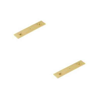 2 PACK Elegant Satin Brass Backplate for Cupboard Knob 140x30mm - Six Finishes Available - Kitchen Cabinet Knob