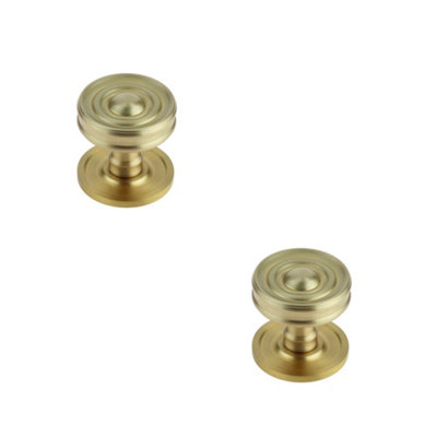 2 PACK Elegant Satin Brass Cupboard Knob for Stylish Interiors - Kitchen Cabinet Knob