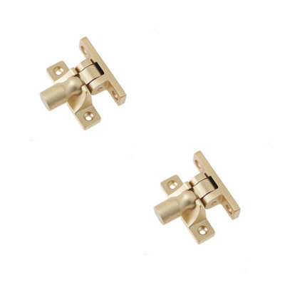 2 PACK Elegant Satin Brass Fasteners with Unique Pattern 1 - Window Fastener