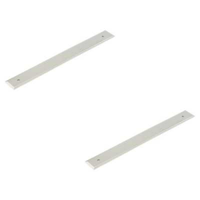 2 PACK Elegant Satin Nickel Backplate for Cabinet Handle 268x30mm - Enhance Your Home Decor - Kitchen Drawer Pull Handle