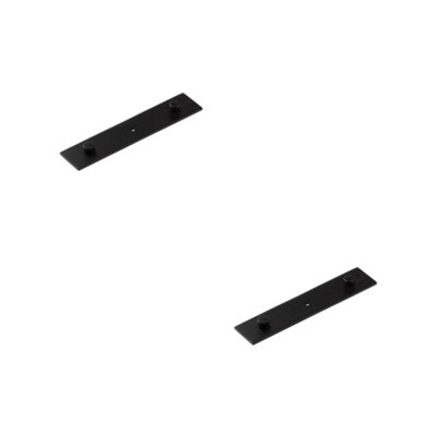 2 PACK Elegant Solid Brass Backplate for Cupboard Knob - 140x30mm in Black Finish - Kitchen Cabinet Knob