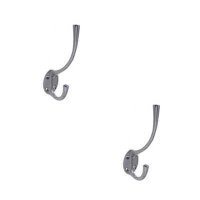 2 PACK Elegant Solid Brass Hat and Coat Hook in Dark Bronze Finish - 142mm - Wall Mounted Clothing Hook