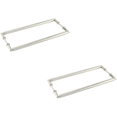 2 PACK Elegant Solid Brass Pull Handle 425mm in Polished Nickel Finish - Door Handle