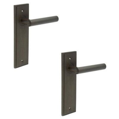 2 PACK Elegant Square Dark Bronze Door Handle for Luxurious Interiors - Solid Brass Interior Handle