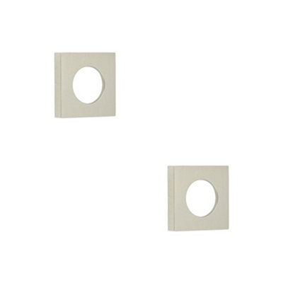 2 PACK Elegant Square Satin Nickel Door Rose in Solid Brass - Door Handle