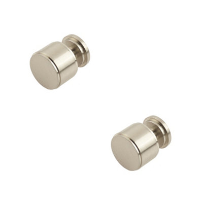 2 PACK Elegant Stepped Cupboard Knob in Satin Nickel Finish - Kitchen Cabinet Knob