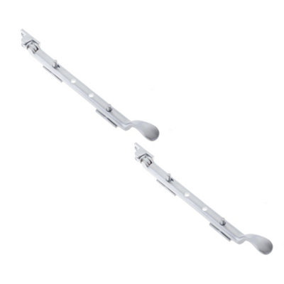 2 PACK Elegant Victorian Casement Stays 250mm in Satin Chrome Finish for Windows - Window Peg Bar