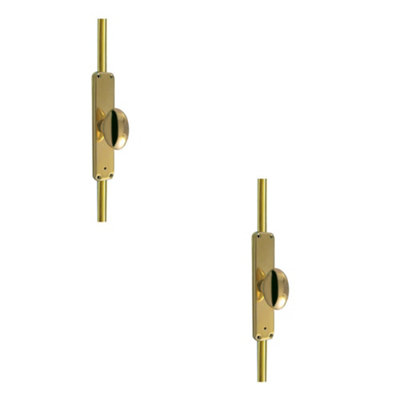 2 PACK Espagnolette Bolts in Polished Brass - Secure Your Home with Style - Door Lock