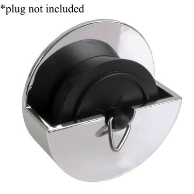 2 Pack fiXte SinkBath Shower Kitchen Plug Holder Tidy Self Adhesive Stick on No Rust 48mm Chrome