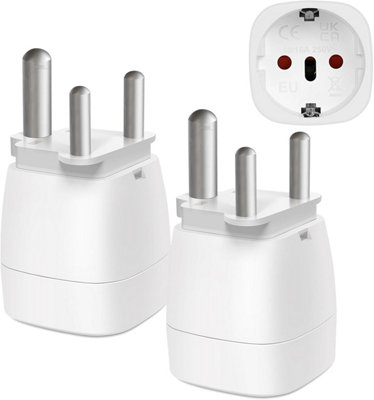 2-Pack France to South Africa Plug Adapter, EU 2-Pin to Type M for ...
