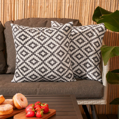 2 Pack Geometric Cushion Cover Water Resistant Outdoor Garden