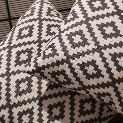 2 Pack Geometric Cushion Cover Water Resistant Outdoor Garden