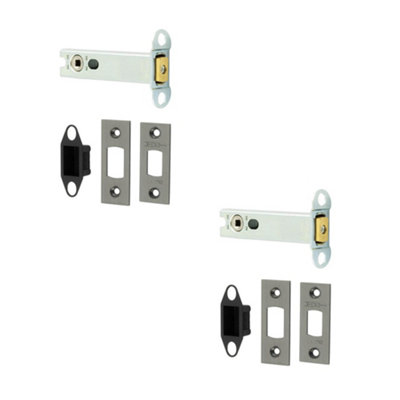 2 PACK Heavy Duty 102mm Tubular Deadbolts in Gun Metal Finish for Maximum Security - Door Bolt