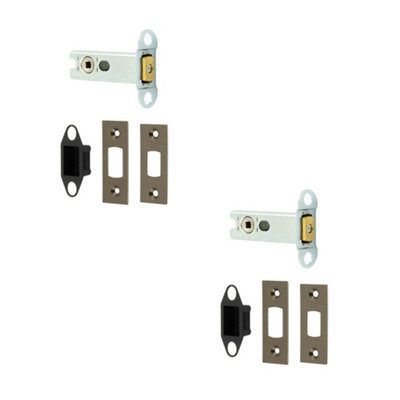 2 PACK Heavy Duty 76mm Tubular Deadbolts in Antique Brass for Enhanced Security - Door Bolt