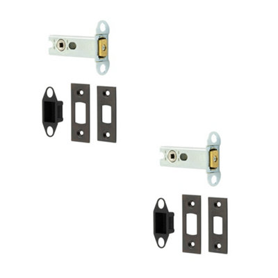 2 PACK Heavy Duty 76mm Tubular Deadbolts in Dark Bronze for Enhanced Security - Door Bolt