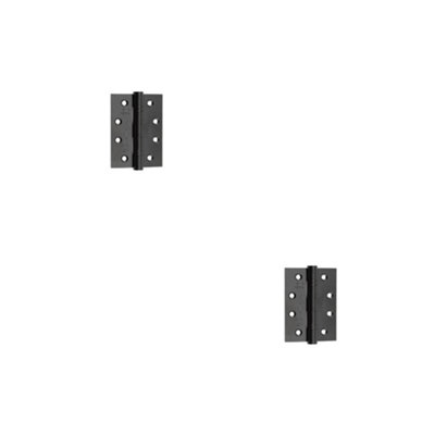 2 PACK Heavy-Duty Certifire Stainless Steel Ball Bearing Hinges 102x76mm in Black Finish - 30/60 Fire Door Hinge