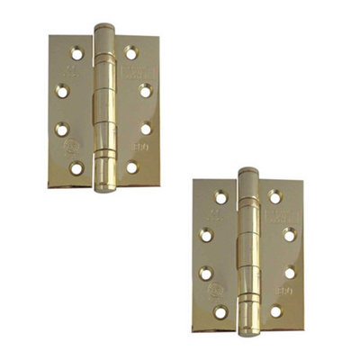 2 PACK Heavy-Duty Certifire Stainless Steel Ball Bearing Hinges - 102x76x3mm - 30/60 Fire Door Hinge
