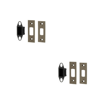 2 PACK Heavy Duty Tubular Deadbolt Accessory Packs in Antique Brass Finish - Door Bolt