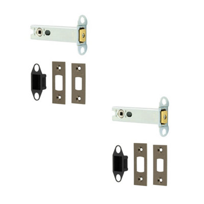 2 PACK Heavy Duty Tubular Deadbolts in Antique Brass Finish for Ultimate Security - Door Bolt
