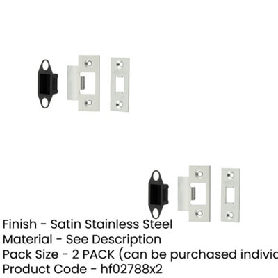2 PACK Heavy Duty Tubular Latch Accessory Packs in Satin Stainless Steel for Enhanced Security
