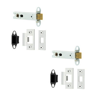 2 PACK Heavy Duty Tubular Latches - 102mm Polished Stainless Steel with 45 Degree Short Travel