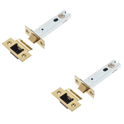 2 PACK Heavy Duty Tubular Latches - 45 Degree Short Travel 102mm in Antique Brass Finish for Secure Locking