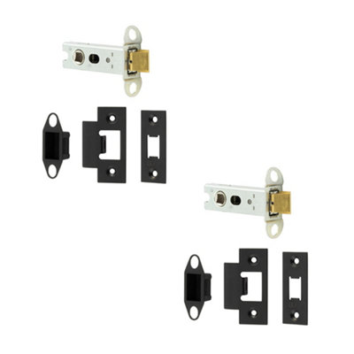 2 PACK Heavy Duty Tubular Latches - 45 Degree Short Travel in Sleek Black Finish