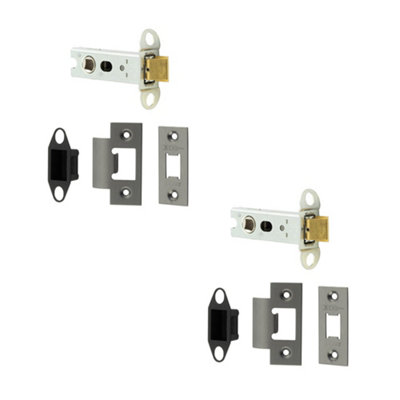 2 PACK Heavy Duty Tubular Latches - 76mm Gun Metal for Durable Door Security