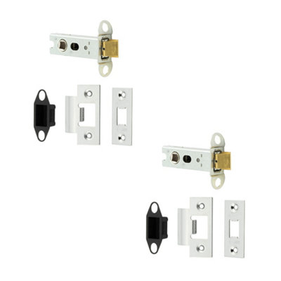 2 PACK Heavy Duty Tubular Latches - Short Travel 76mm Polished Stainless Steel for Secure Doors
