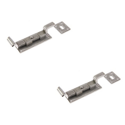 2 PACK High-Quality 102mm Pewter Necked Bolts for Security - Door Bolt Lock