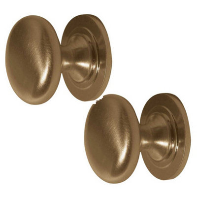 2 PACK High-Quality 32mm Satin Brass Cupboard Knob for Elegant Furniture - Kitchen Cabinet Knob
