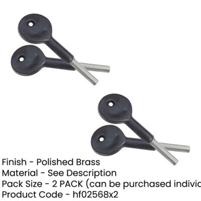 2 PACK High-Quality 75mm Locking Sash Stop Keys for Enhanced Security - Window Fastener
