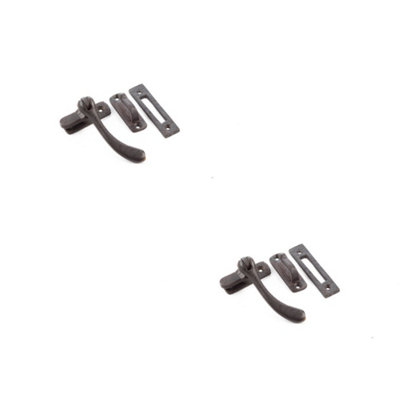 2 PACK High-Quality Beeswax Range Bulb End Casement Fasteners - 95x55mm - Window Handle