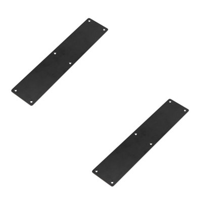 2 PACK High-Quality Black Fingerplates 350x75mm for Interior Design - Door Protector Plate