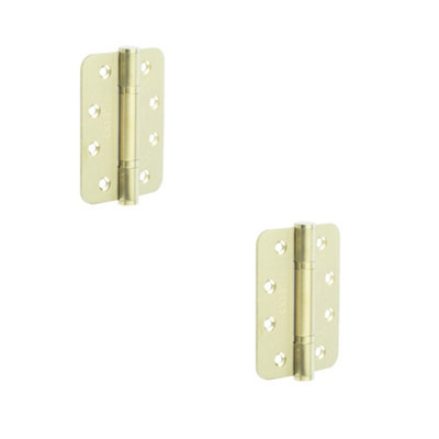 2 PACK High-Quality Certifire Grade 13 Stainless Steel Radiused Hinges 102x76x3mm - 30/60 Fire Door Hinge