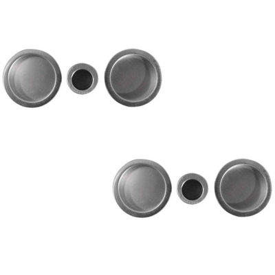 2 PACK High-Quality Circular Flush Pull Kits in Elegant Satin Chrome Finish