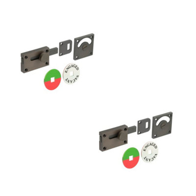 2 PACK High-Quality Dark Bronze Indicator Lock for Privacy and Security - Sliding Bathroom Toilet Door Bolt