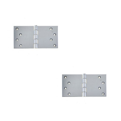 2 PACK High-Quality Polished Chrome Projection Hinge 102x200x4.5mm for Seamless Functionality - Door Hinges