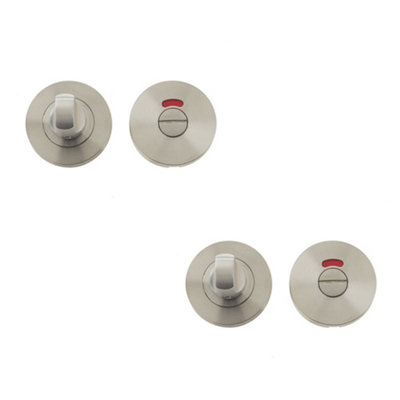 2 PACK High-Quality Stainless Steel Door Turns and Releases with Indicator - Grade 201, 52x8mm - Door Handle