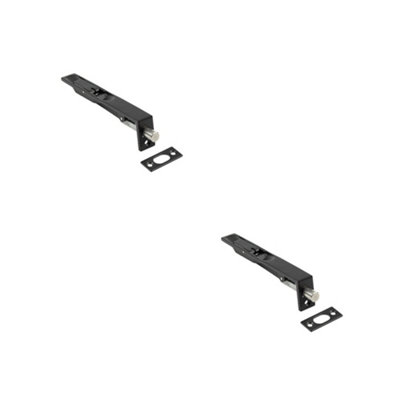 2 PACK High-Quality Stainless Steel Flush Bolts JMB50 Black - 150mm x 20mm Square Forend
