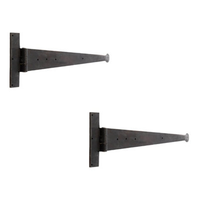 2 PACK High-Quality T Hinge 445x132mm in Beeswax Finish for Durable Construction - Traditional Gate Door - Door Hinges